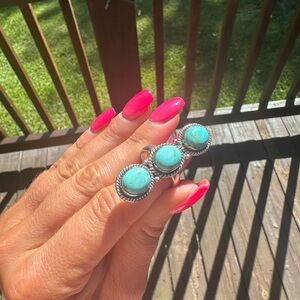 Authentic Navajo Sterling Silver and Turquoise Ring Sz8